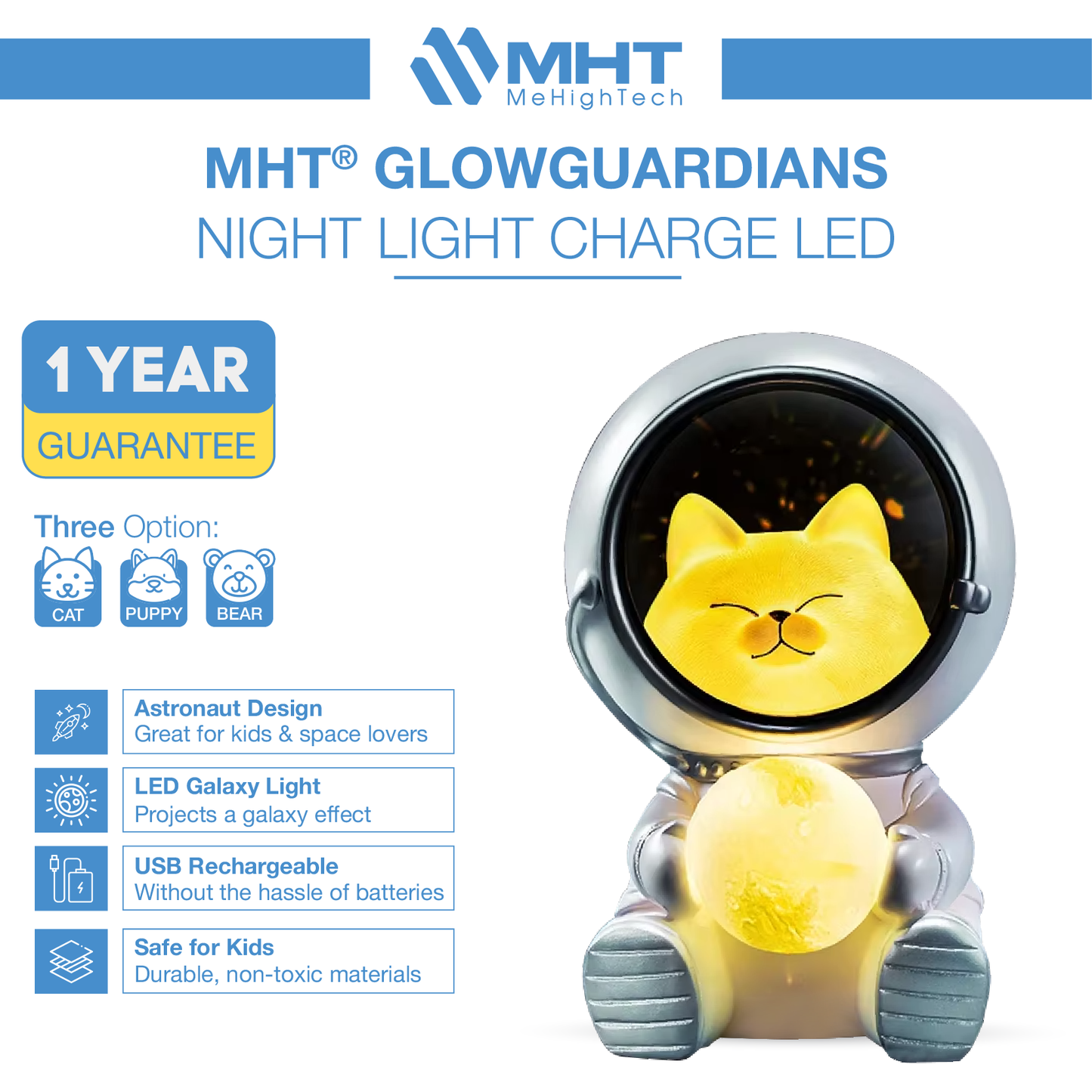 MHT® Astronaut Night Light Charge LED