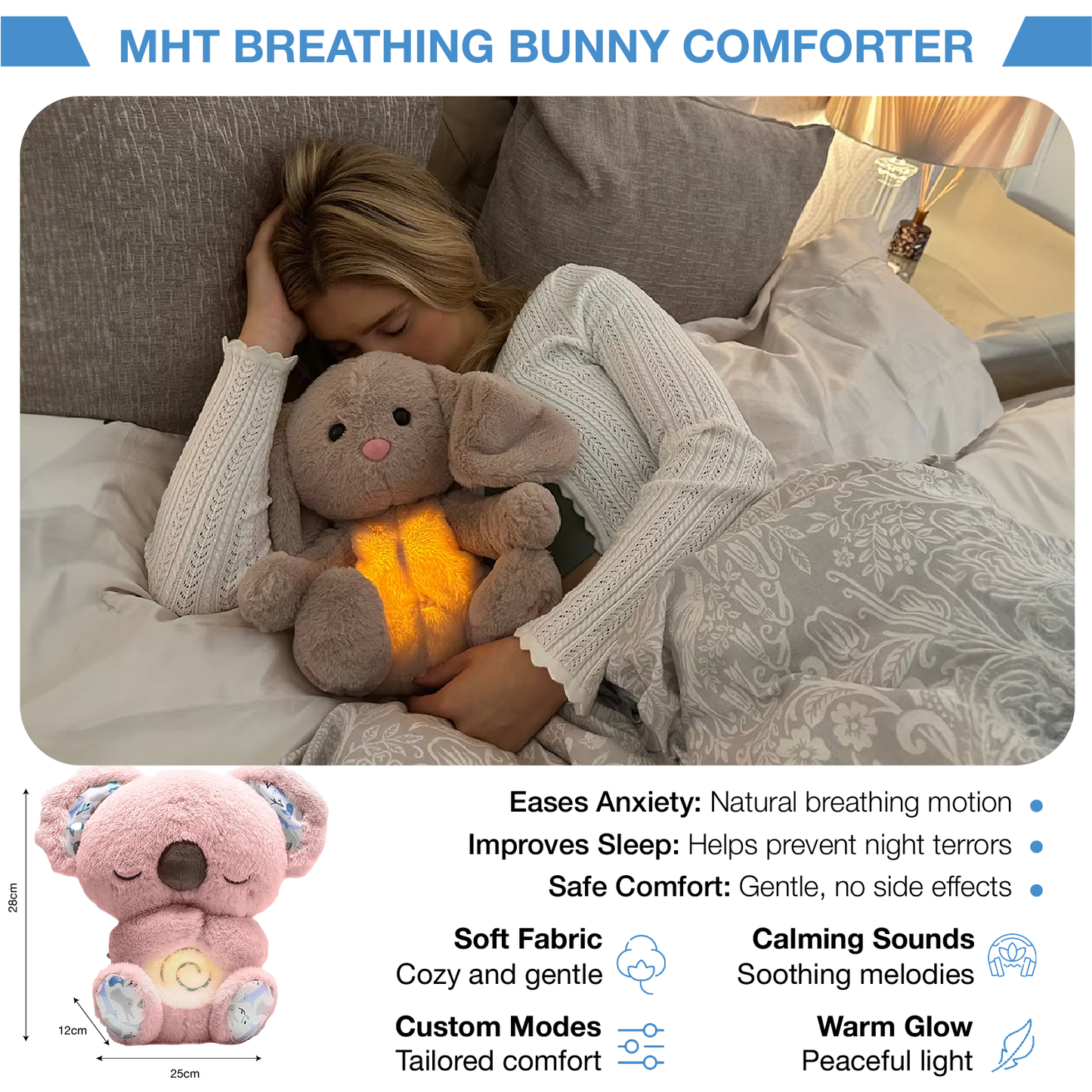 MHT™ DreamBreath Buddy – Soothing Plush with Breathing & Calming Lights