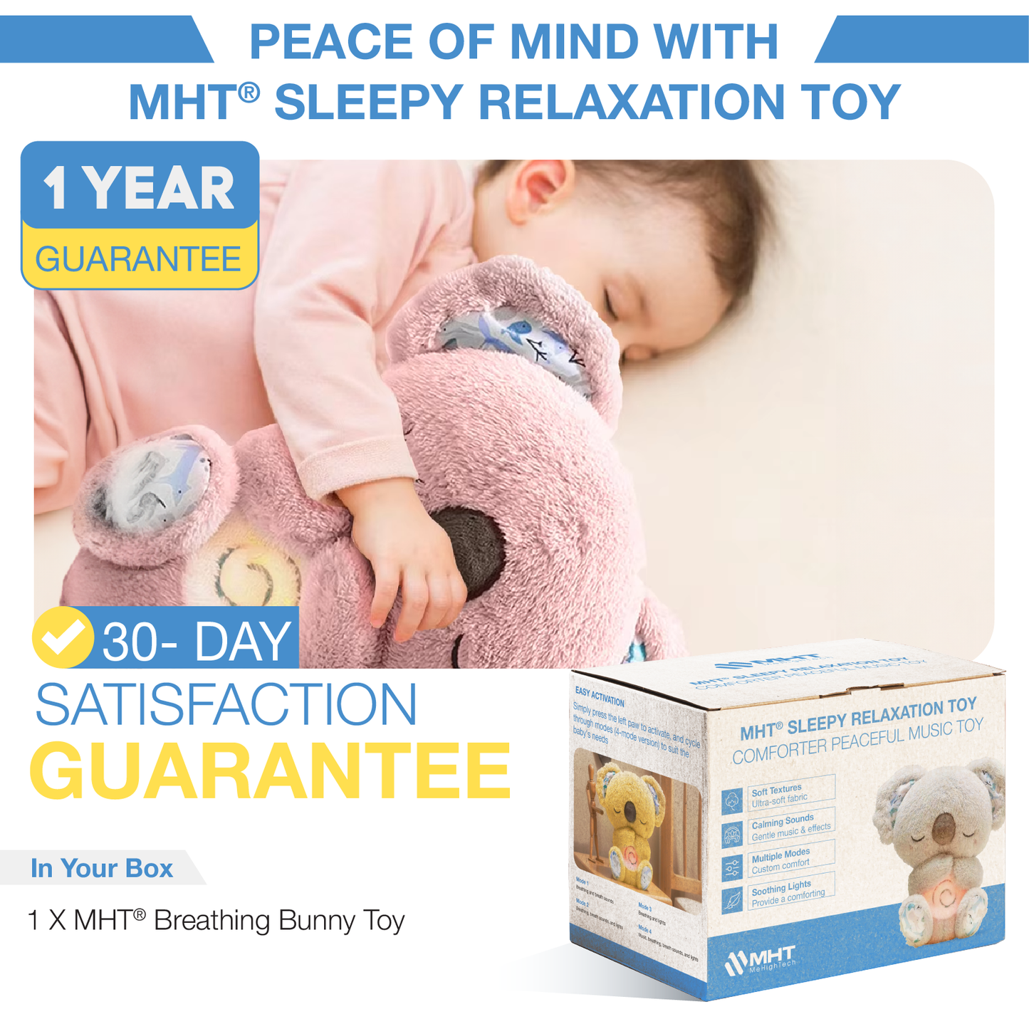 MHT™ DreamBreath Buddy – Soothing Plush with Breathing & Calming Lights